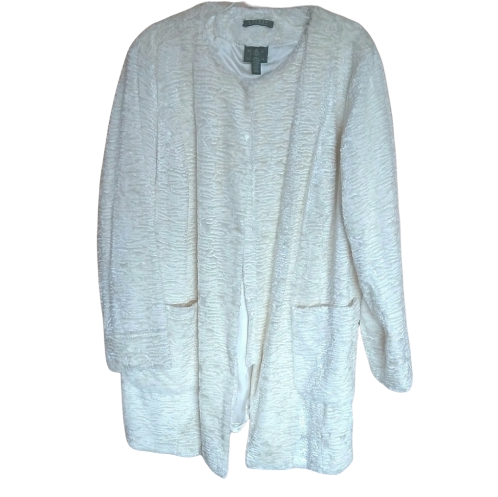 Lauren Ralph Lauren | Cream Faux Fur Jacket (1X)